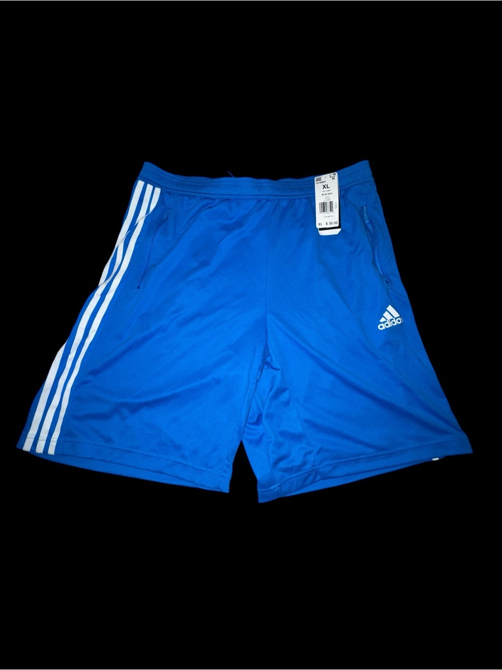 New adidas Men's Royal Blue Training Shorts with White 3-Stripes XL